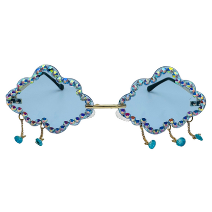 7034 | Novelty Cloud Sunglasses with Rain Drop Accents