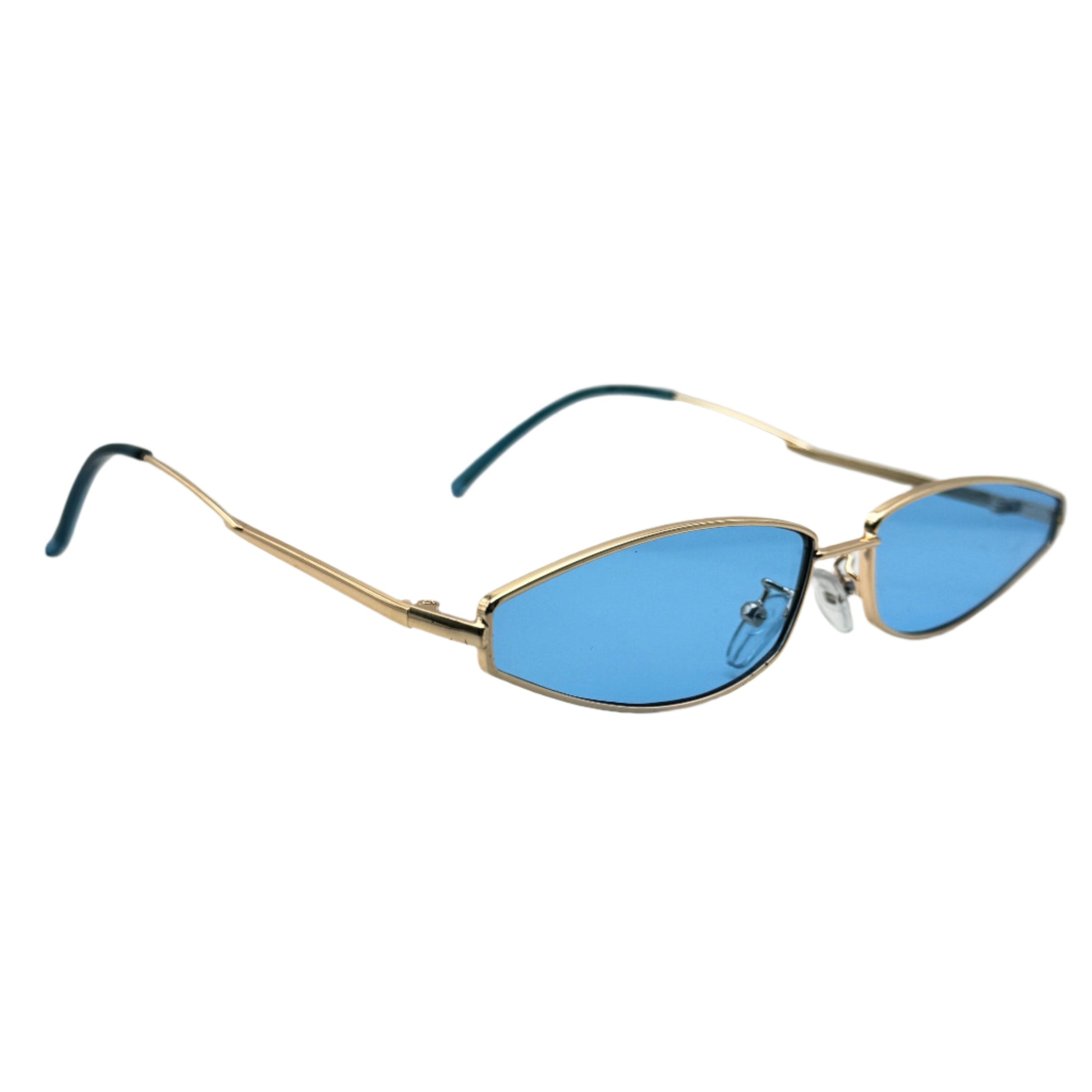 Slim Blue Cateye Sunglasses