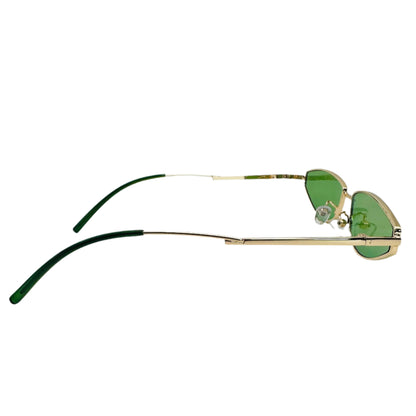 Green Teardrop Retro Sunglasses