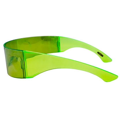 Green goggles on a white background