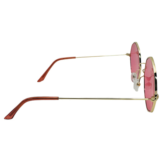Pink Lens Octagon Sunglasses