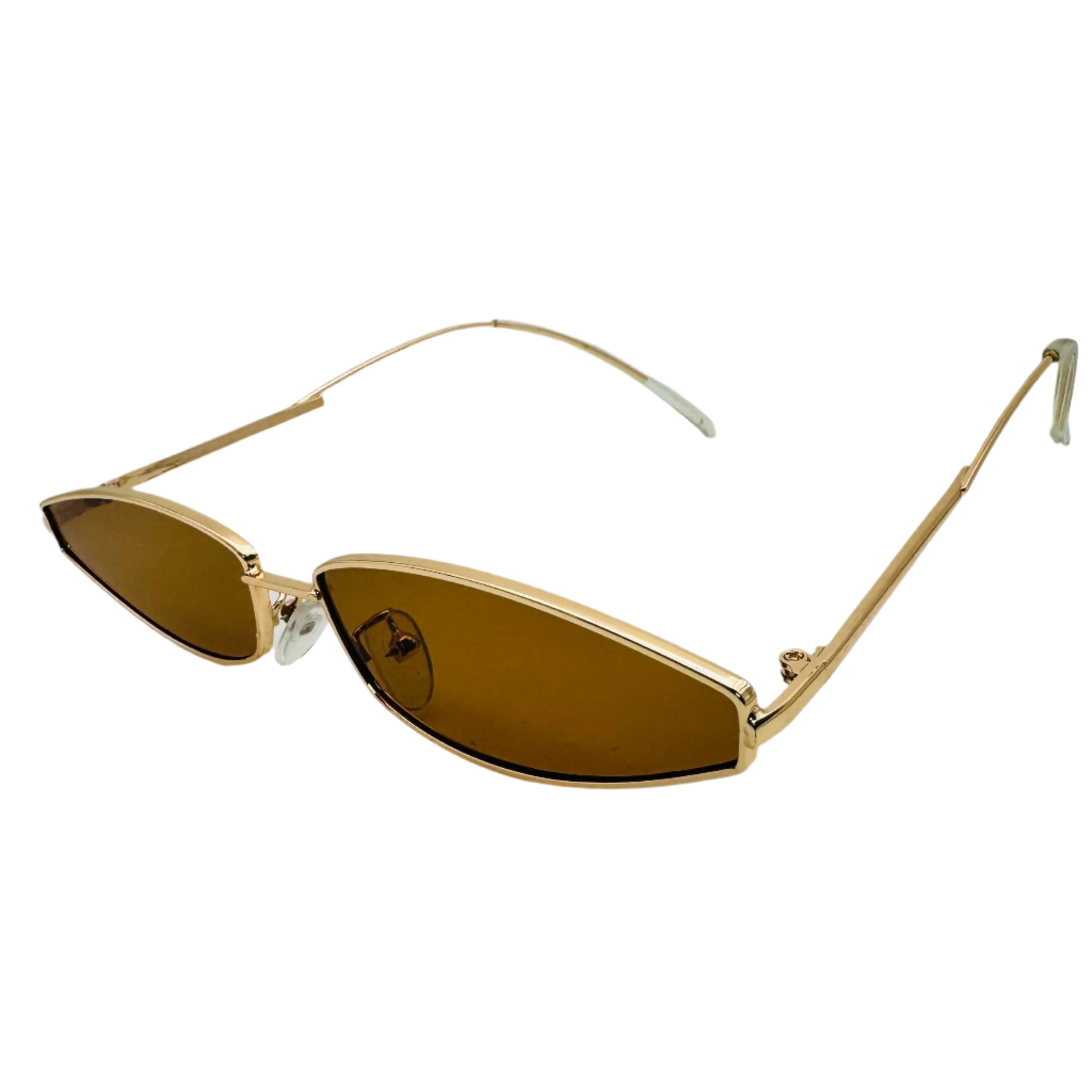 Brown Teardrop Retro Sunglasses