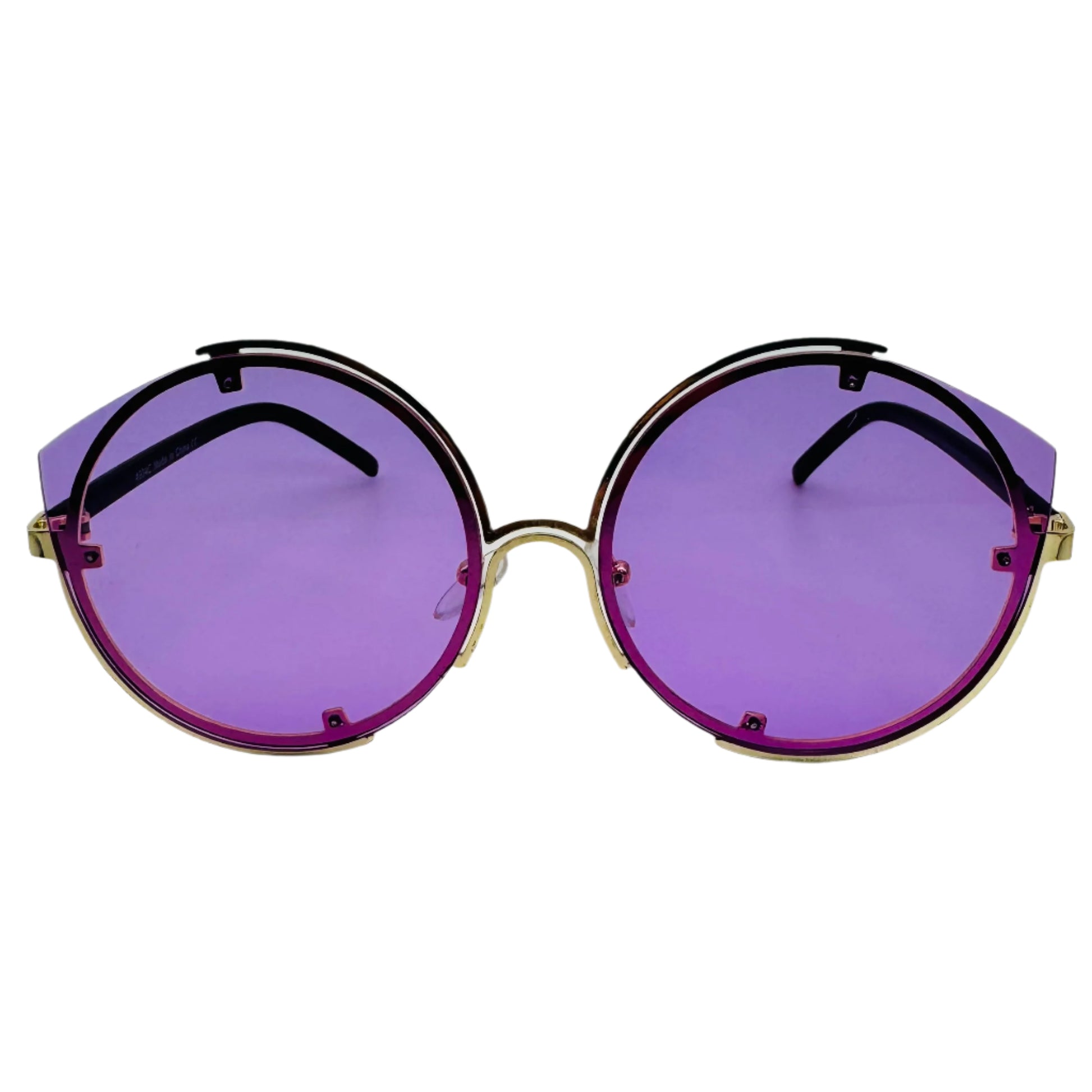 Hot Pink Rimless Luxe Circle Sunglasses