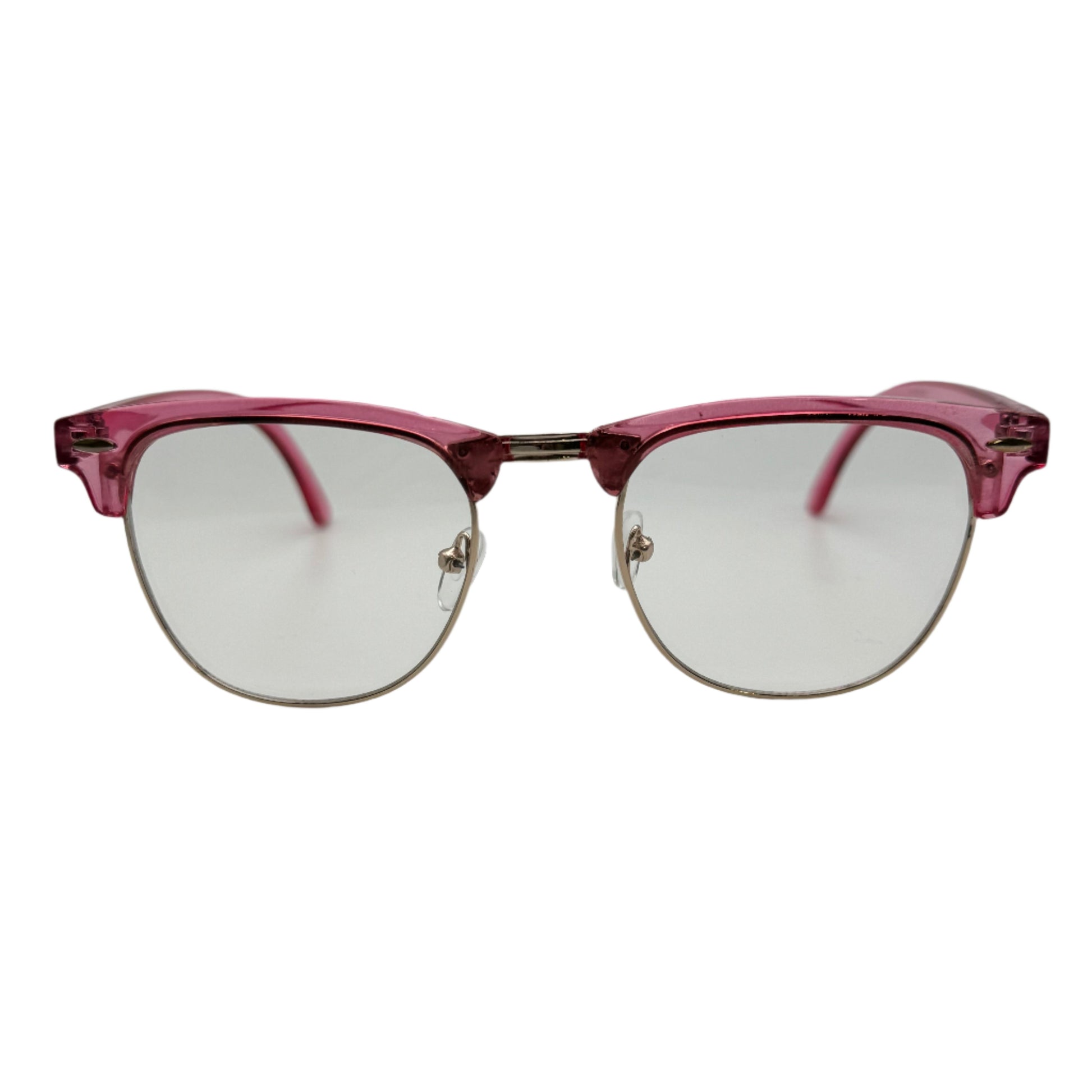 Pink Browline Clear Lens Glasses
