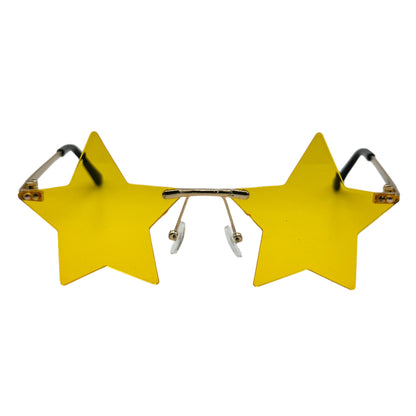 Yellow Rimless Start Sunglasses