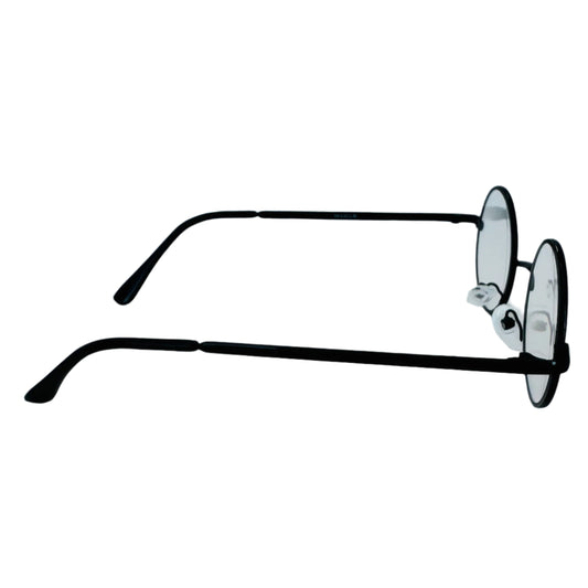 Black Clear Lens Non-Prescription Circle Glasses