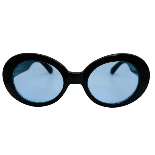 Black/Blue Oval Lens Clout Sunglasses