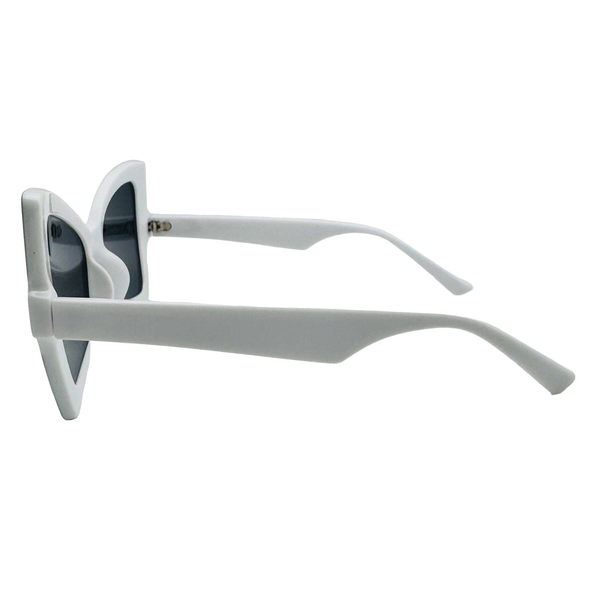 White sunglasses on a white background