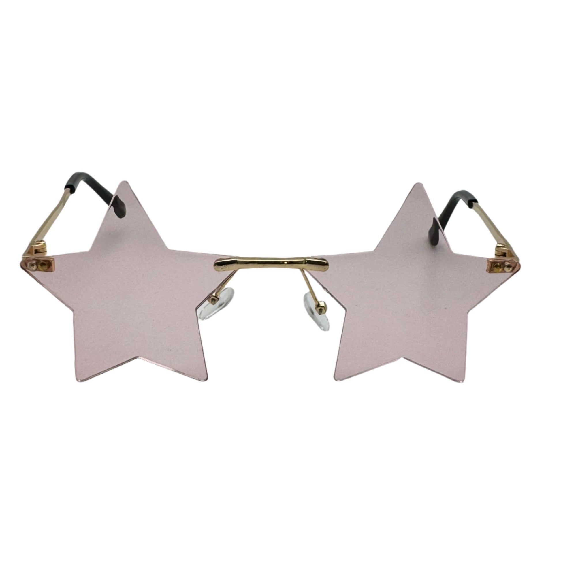 Pink Rimless Start Sunglasses