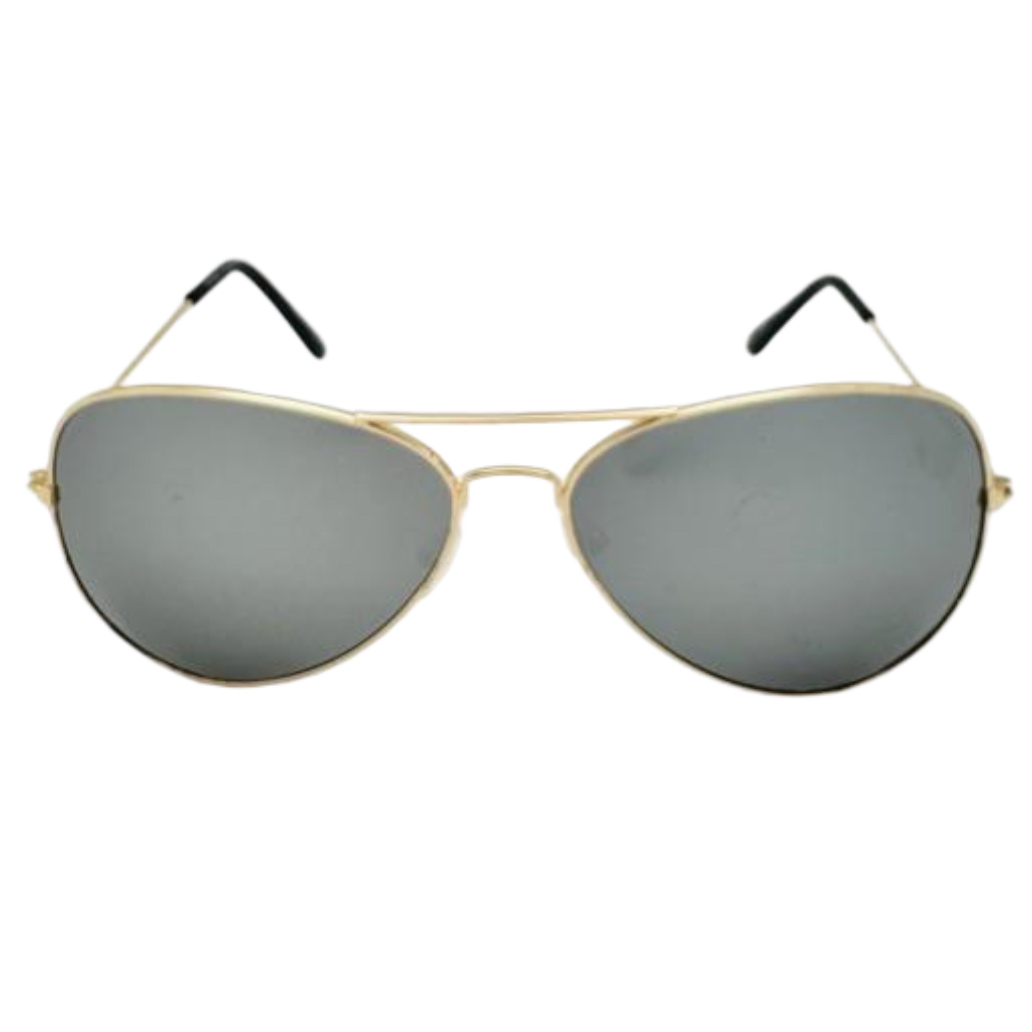 Silver Mirror Lens Aviator Sunglasses