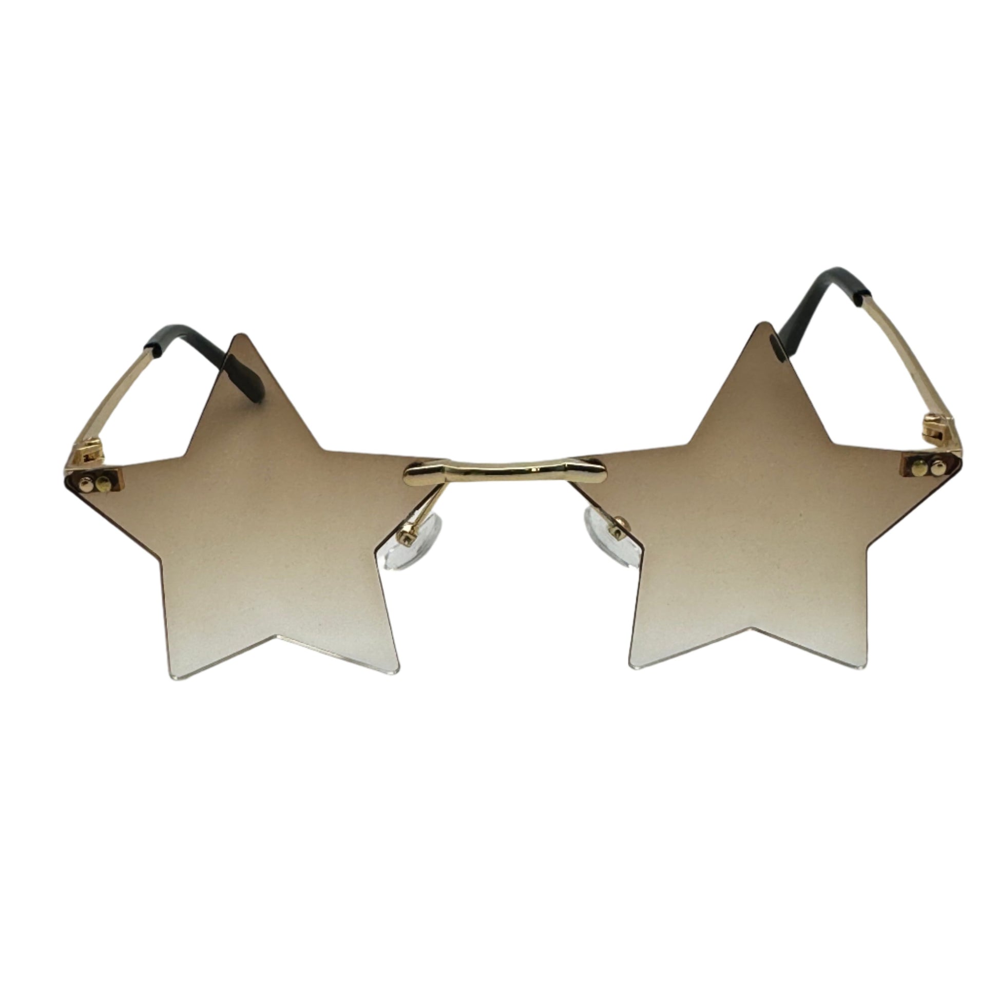 Brown Rimless Star Sunglasses