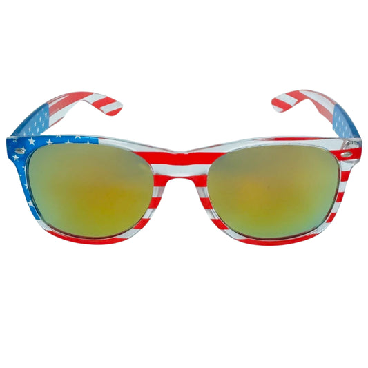 Gold Mirror Lens American Flag Sunglasses