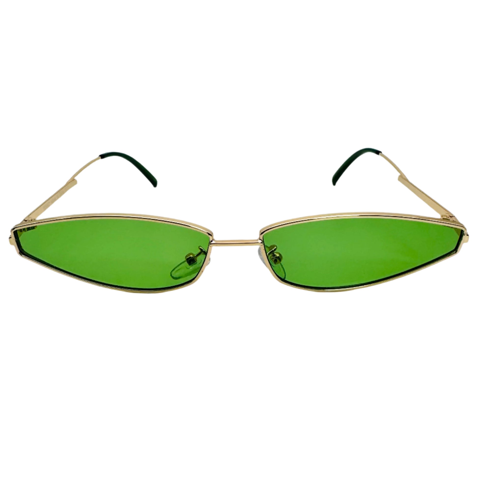 Green Teardrop Retro Sunglasses