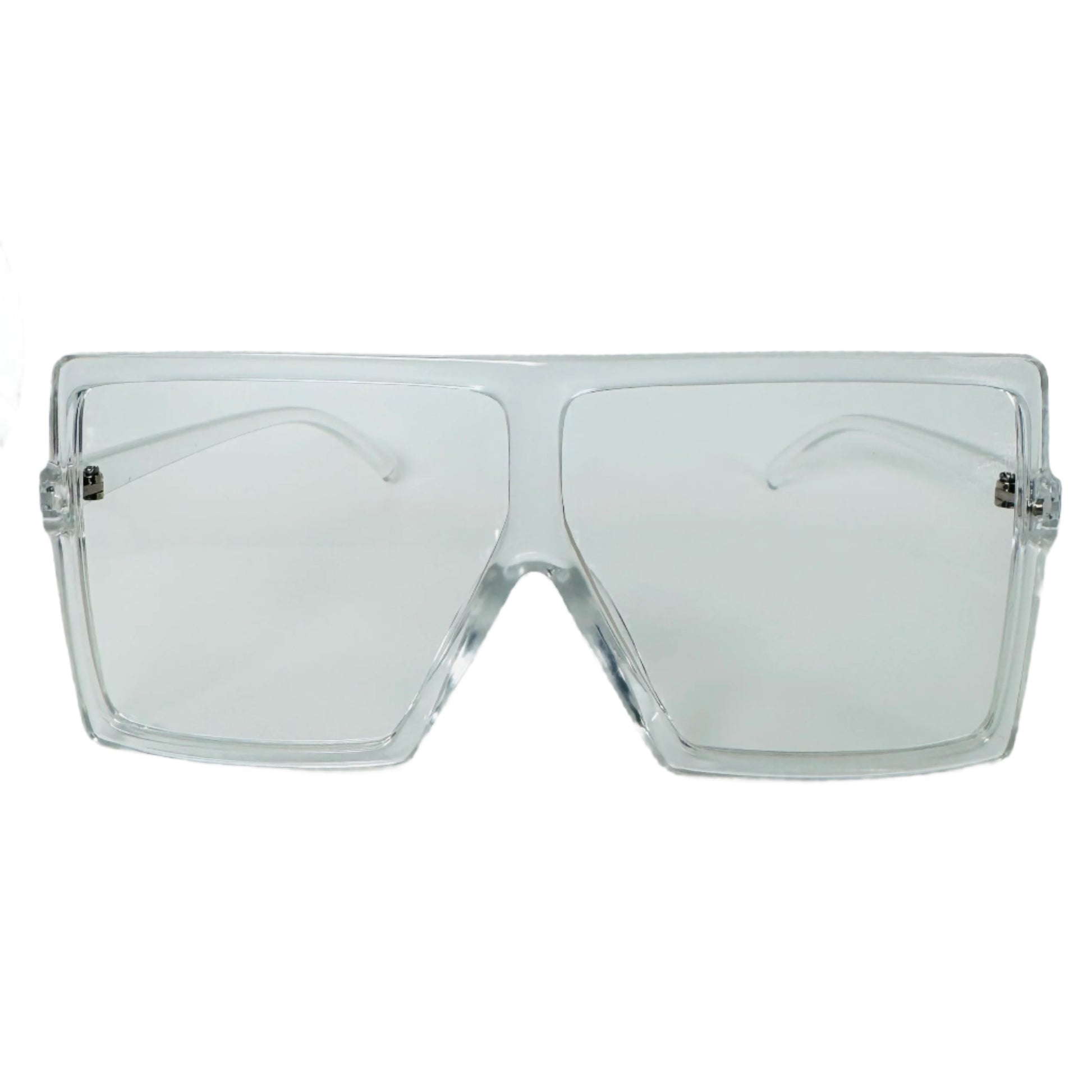 Clear Large Square Sunglasses with Transparent Frame