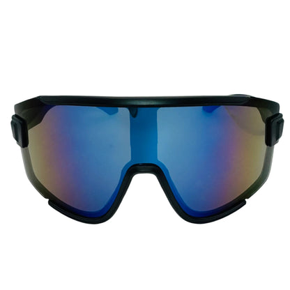 Blue Mirror Sport Wrap Sunglasses