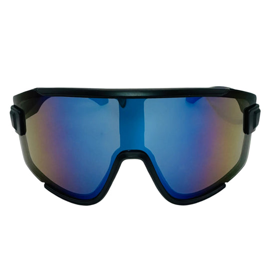 Blue Mirror Sport Wrap Sunglasses