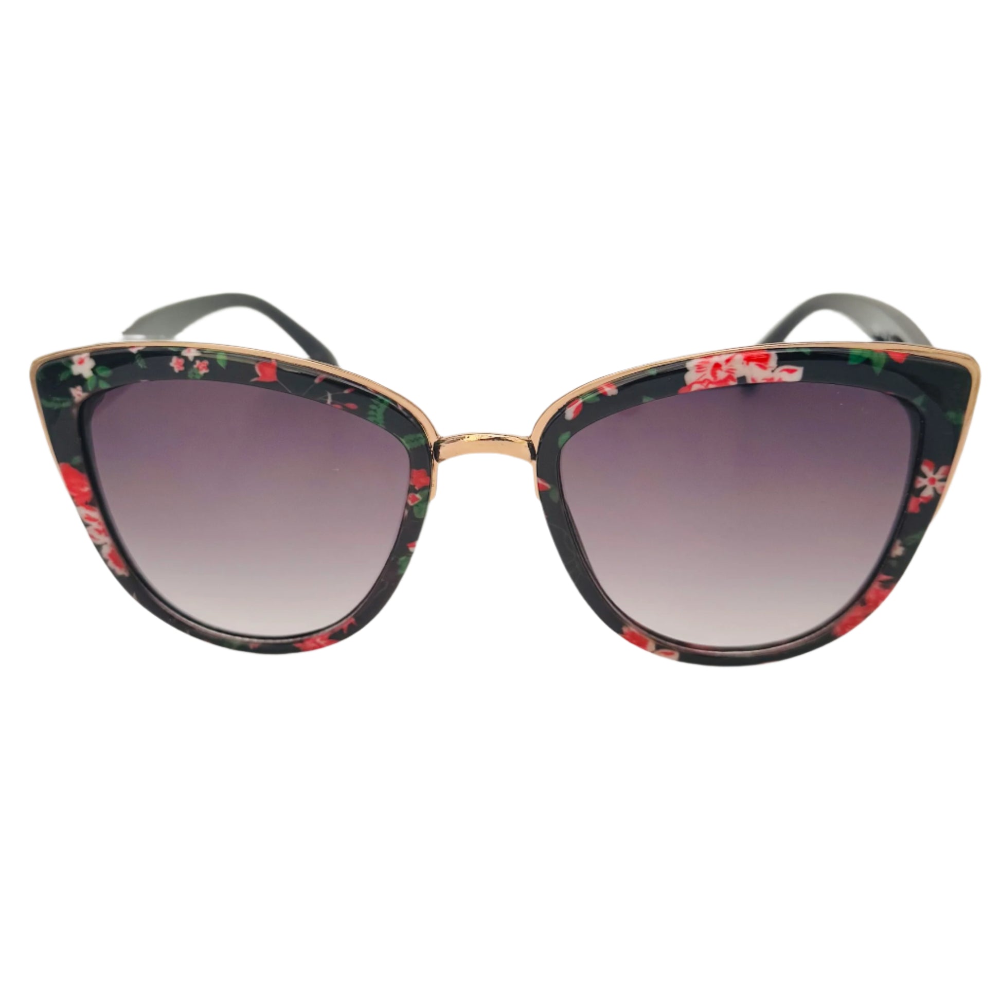 Pink & Black Floral Cateye Sunglasses