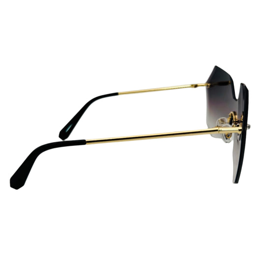 Black Butterfly Rimless Single Piece Lens Sunglasses