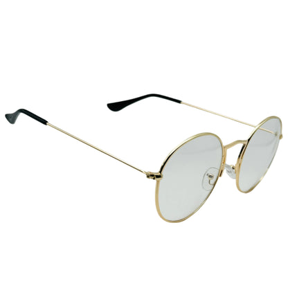 9132 (C) | Unique Bridge Clear Lens Circle Glasses Non-Prescription
