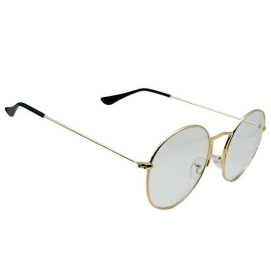 9132 (C) | Unique Bridge Clear Lens Circle Glasses Non-Prescription
