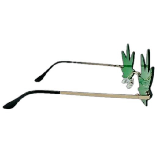 Green Weed Leaf Novelty Sunglasses