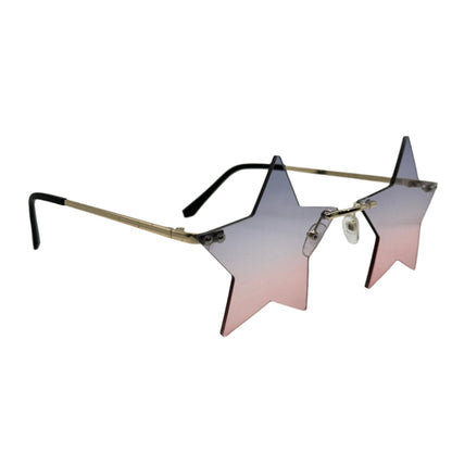 Red/Blue Rimless Star Sunglasses