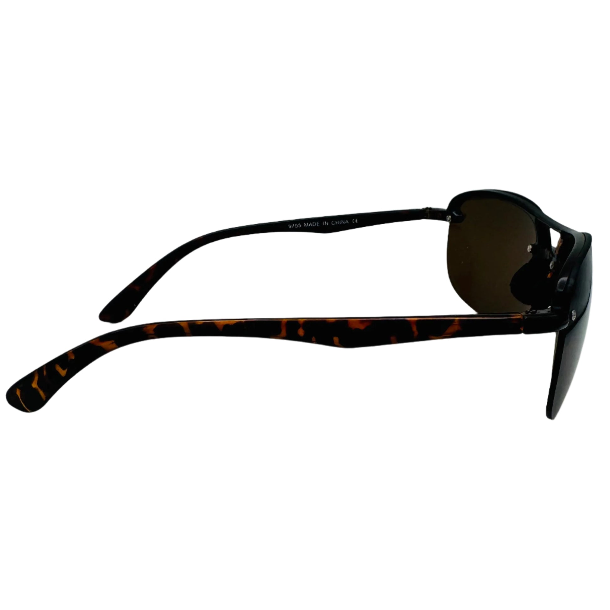 Tortoise/Brown Lens Semi-Wrap Sport Sunglasses