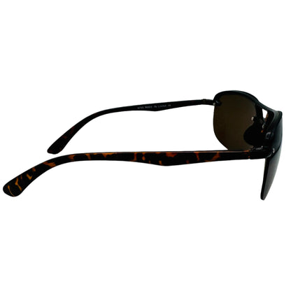 Tortoise/Brown Lens Semi-Wrap Sport Sunglasses