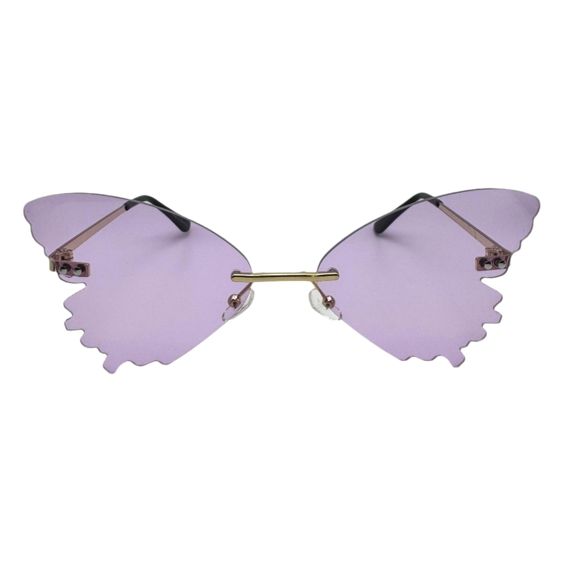 Purple Butterfly Wing Rimless Sunglasses