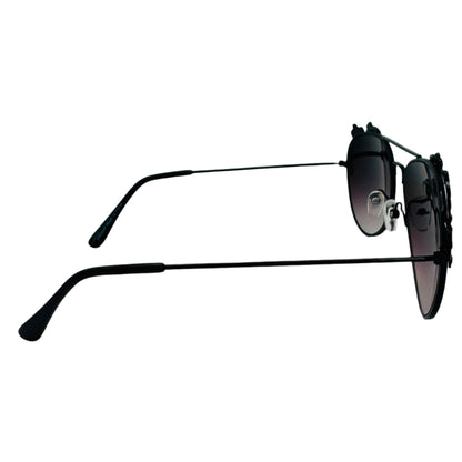 Black Floral Aviator Sunglasses