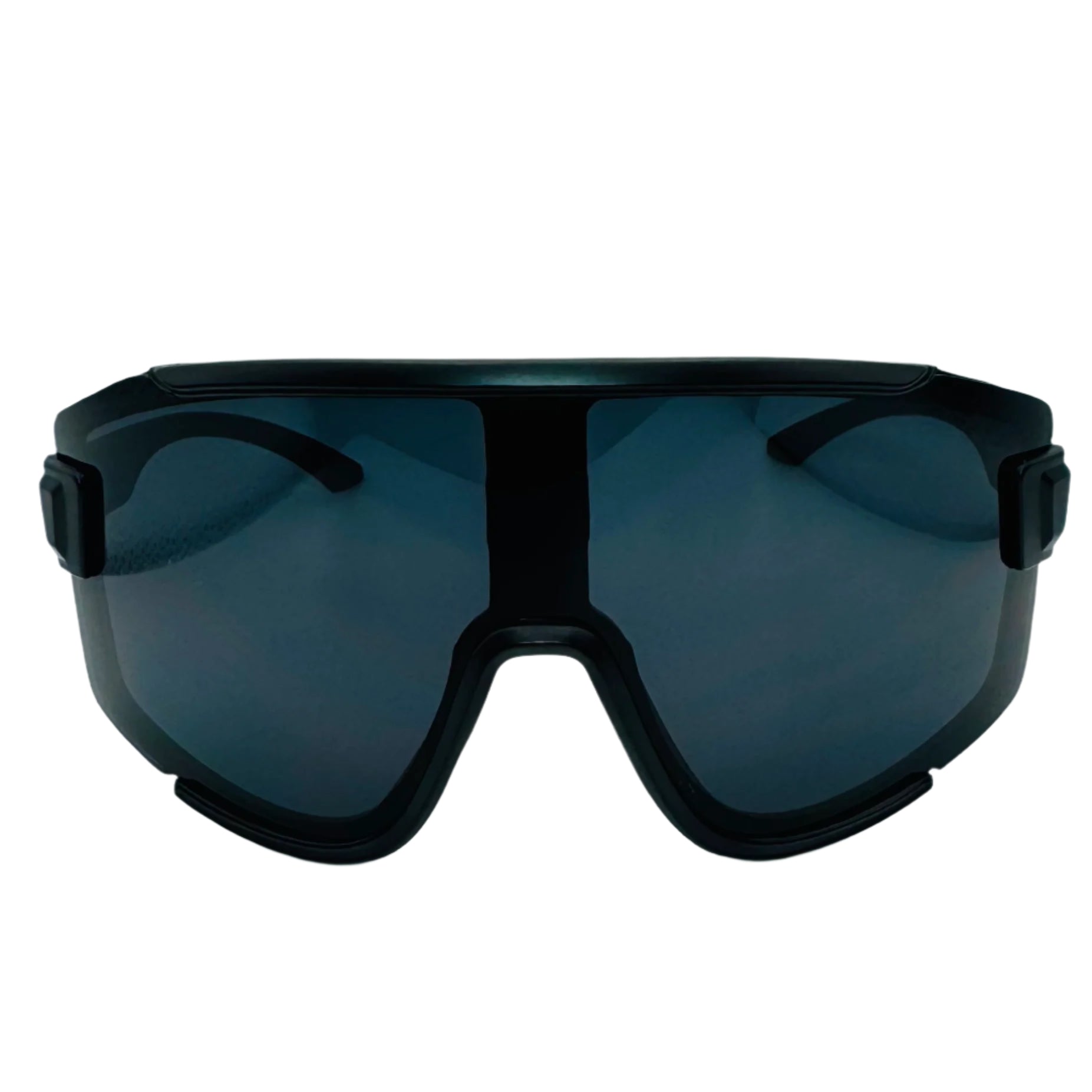 Black Lens Sport Wrap Sunglasses