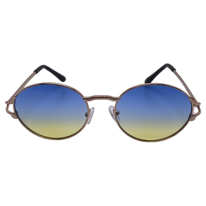 Blue/Yellow Oval Lens Sunglasses