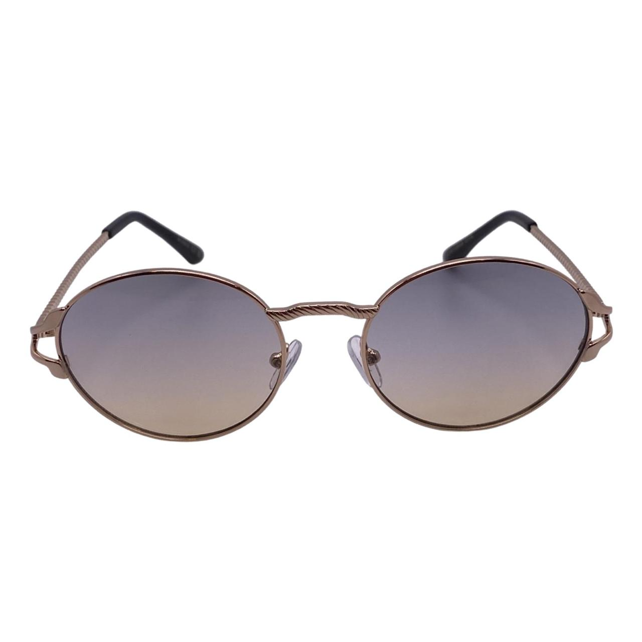 Blue/Tan Oval Lens Sunglasses