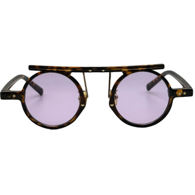 Purple Lens Browbar Round Sunglasses