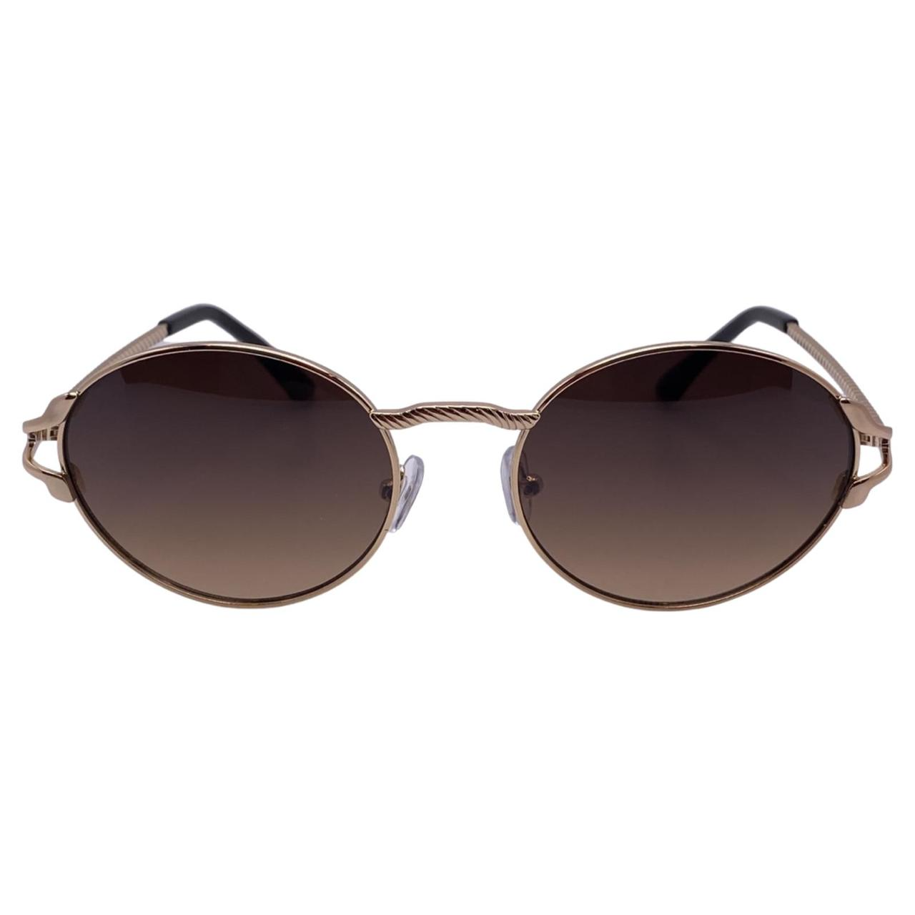 Brown Oval Lens Sunglasses