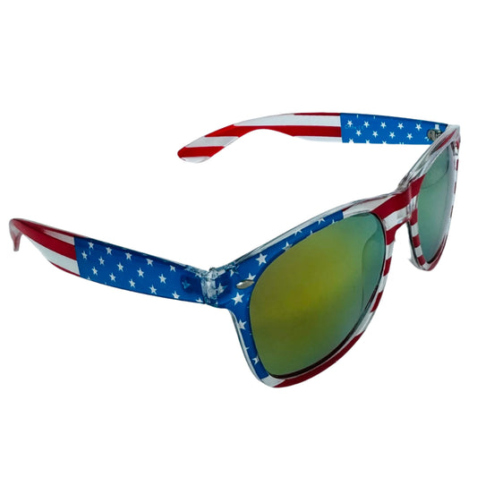 Gold Mirror Lens American Flag Sunglasses