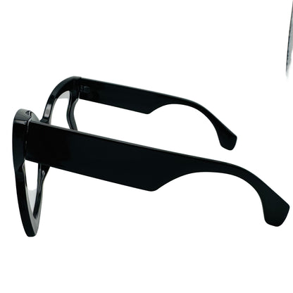 Black eyeglasses on a white background