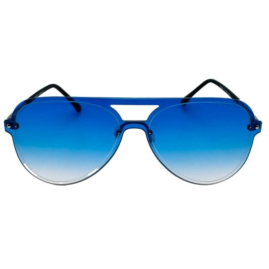 Blue gradient sunglasses on a light gray background