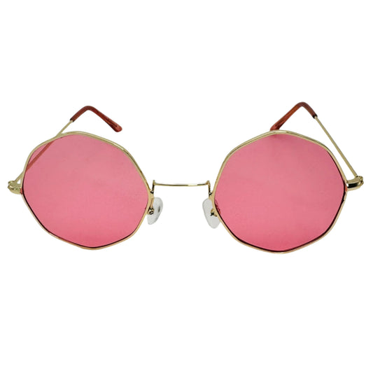Pink Lens Octagon Sunglasses