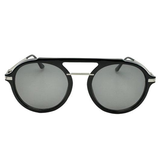 Black Round Aviator Sunglasses