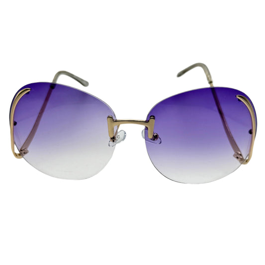 Purple RImless Butterfly Lens Sunglasses