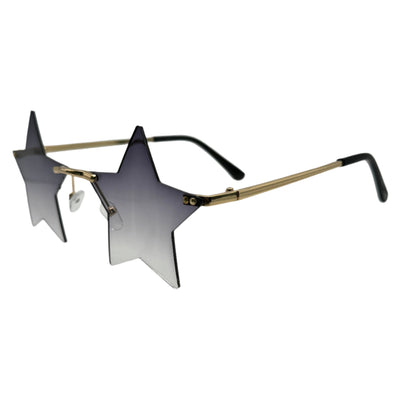 Black Rimless Star Sunglasses