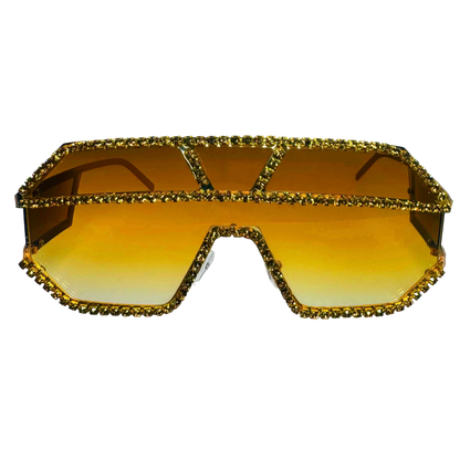 5000 | The Reign - Oversize Shield Sunglasses with Rhinestone Accents