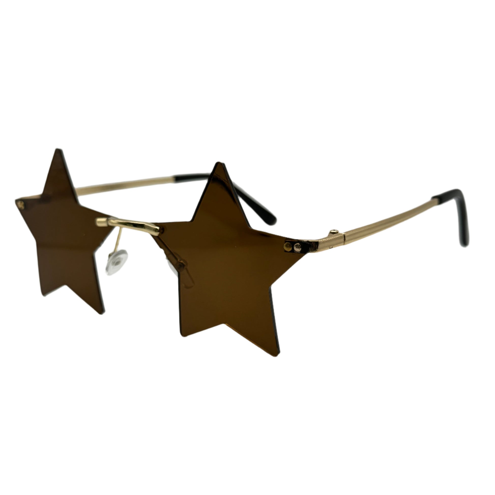 Brown Rimless Star Sunglasses