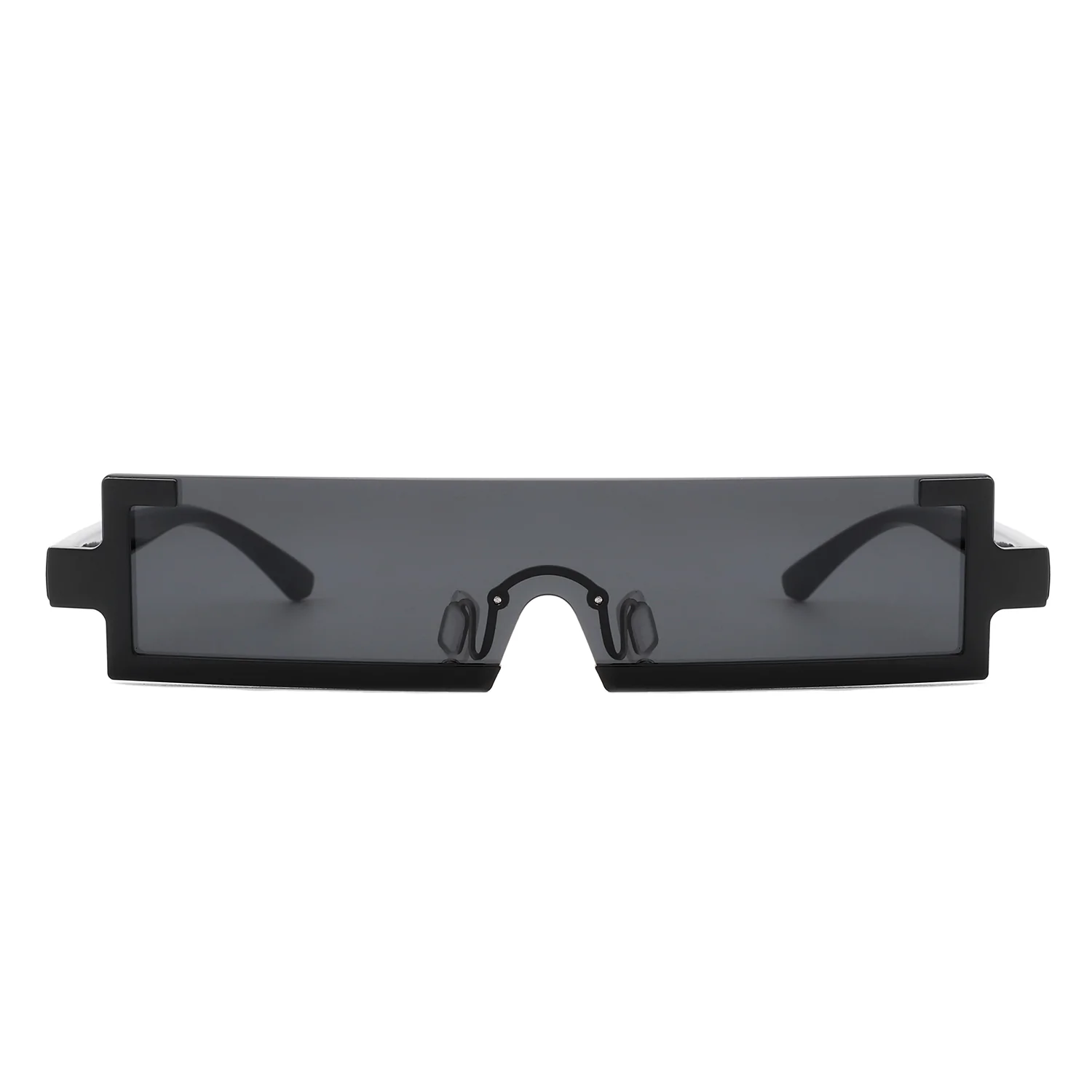 Black Rectangle Slim Sunglasses