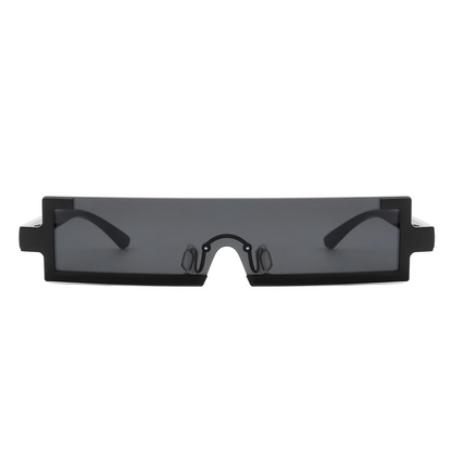 Black Rectangle Slim Sunglasses