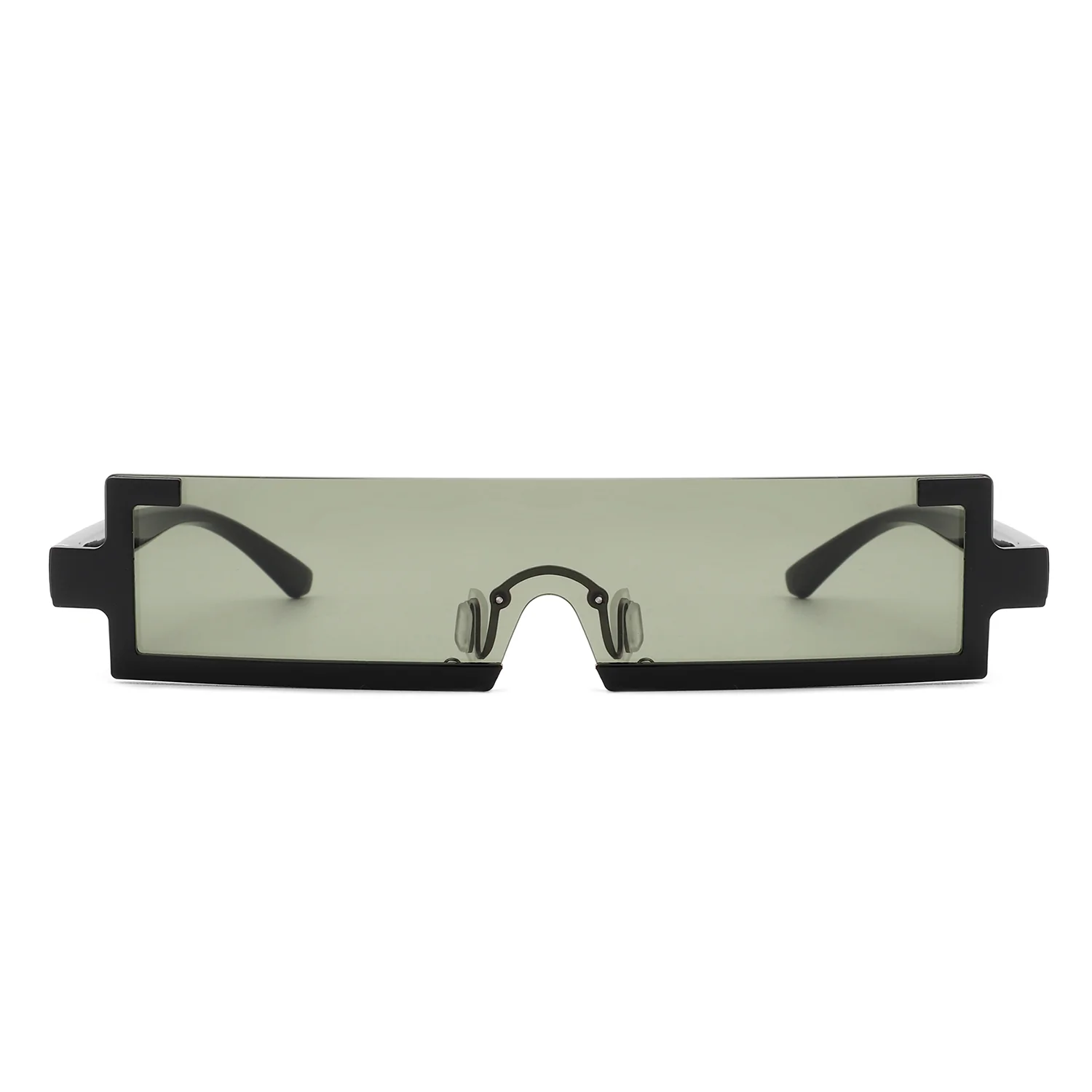 Green Rectangle Slim Sunglasses