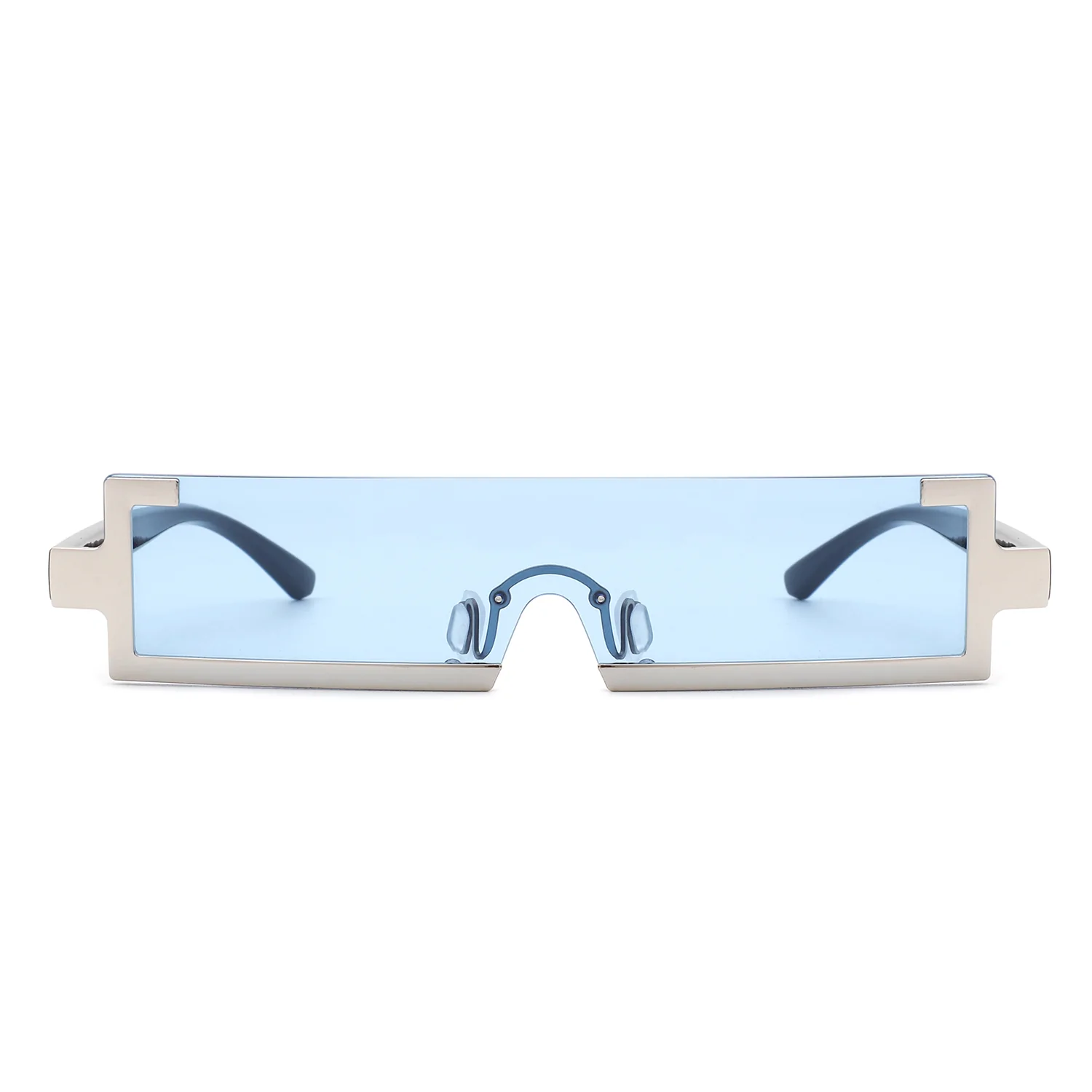 Blue Rectangle Slim Sunglasses