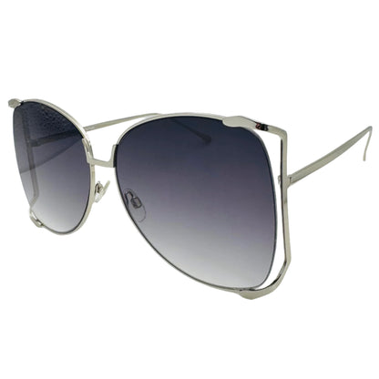 Silver/Black Butterfly Lens Sunglasses