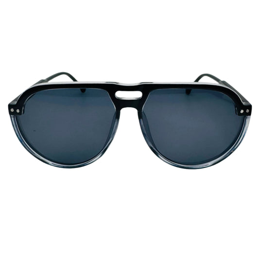 Black Aviator Sunglasses with Semi Round Lenses